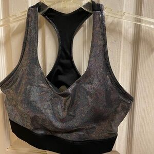ZYIA Shimmering Black Racerback Sports Bra